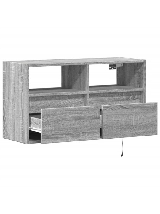 Nástěnná tv skříňka s led osvětlením šedá sonoma 80x31x45 cm