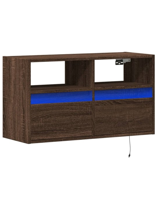 Nástěnná tv skříňka s led osvětlením hnědý dub 80 x 31 x 45 cm
