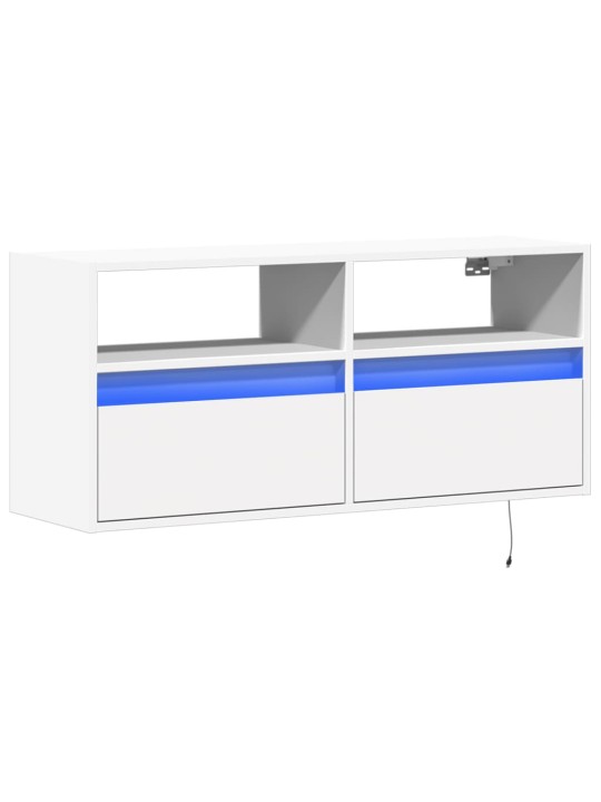 Nástěnná TV skříňka s LED osvětlením bílá 100 x 31 x 45 cm