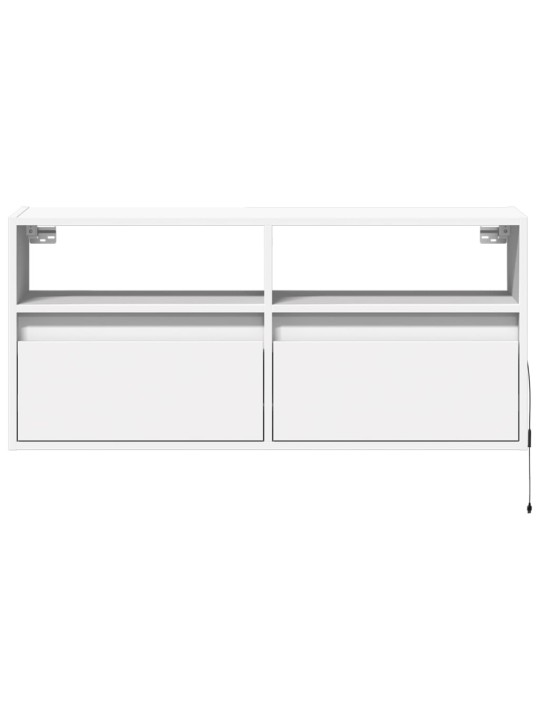Nástěnná TV skříňka s LED osvětlením bílá 100 x 31 x 45 cm