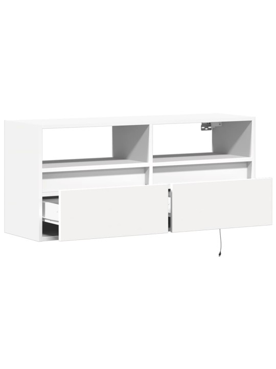 Nástěnná TV skříňka s LED osvětlením bílá 100 x 31 x 45 cm