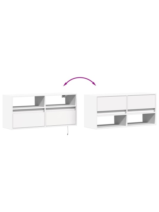 Nástěnná TV skříňka s LED osvětlením bílá 100 x 31 x 45 cm