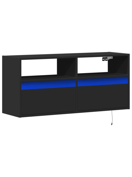 Nástěnná TV skříňka s LED osvětlením černá 100 x 31 x 45 cm