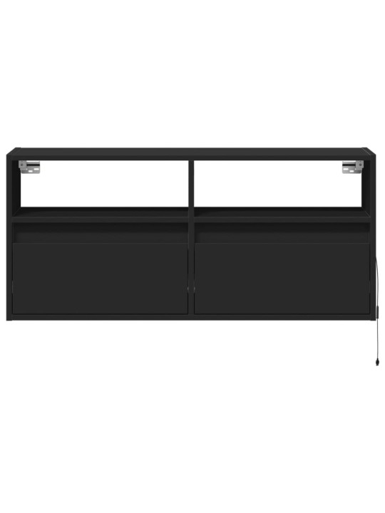 Nástěnná TV skříňka s LED osvětlením černá 100 x 31 x 45 cm