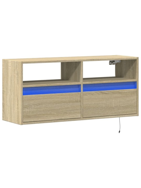 Nástěnná TV skříňka s LED osvětlením dub sonoma 100x31x45 cm