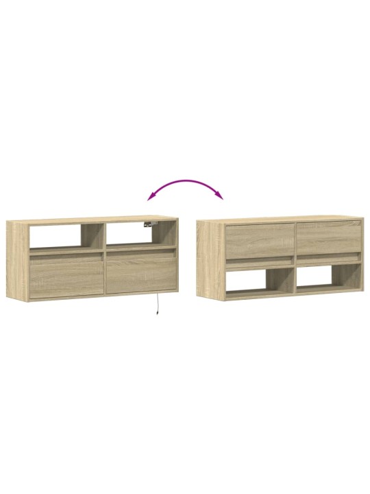 Nástěnná TV skříňka s LED osvětlením dub sonoma 100x31x45 cm