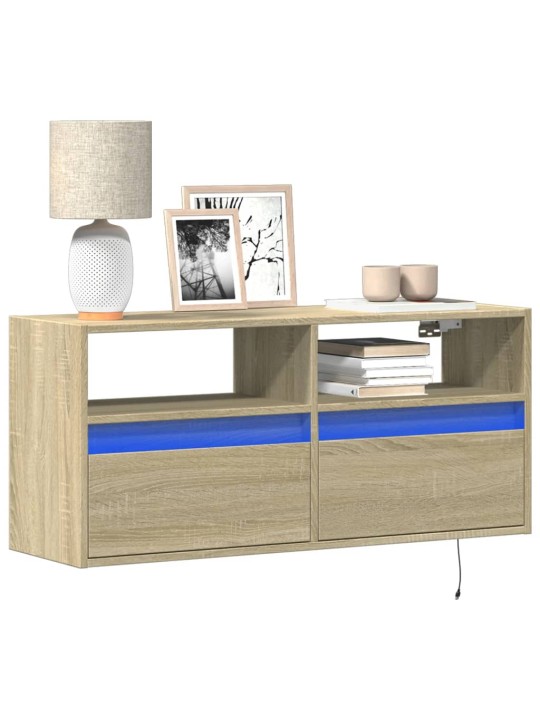 Nástěnná TV skříňka s LED osvětlením dub sonoma 100x31x45 cm