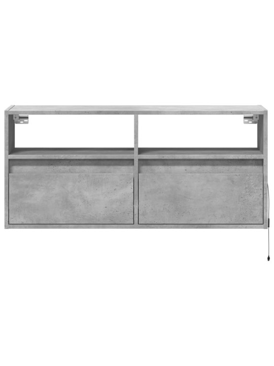 Nástěnná TV skříňka s LED osvětlením betonově šedá 100x31x45 cm