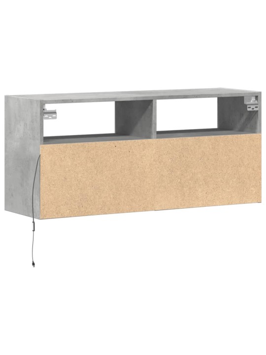 Nástěnná TV skříňka s LED osvětlením betonově šedá 100x31x45 cm