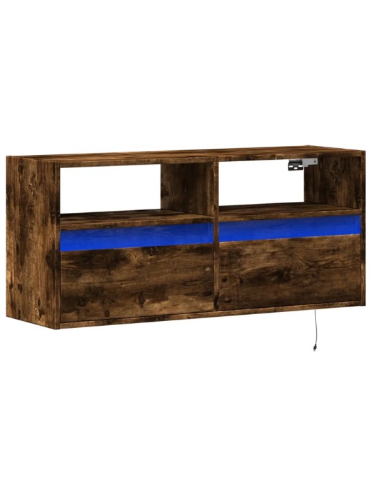 Nástěnná tv skříňka s led osvětlením kouřový dub 100x31x45 cm