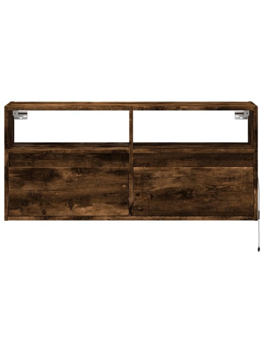 Nástěnná tv skříňka s led osvětlením kouřový dub 100x31x45 cm