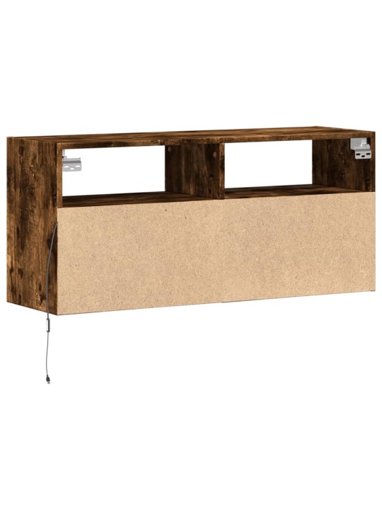 Nástěnná tv skříňka s led osvětlením kouřový dub 100x31x45 cm