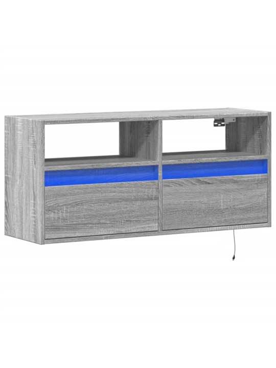 Nástěnná tv skříňka s led osvětlením šedá sonoma 100x31x45 cm