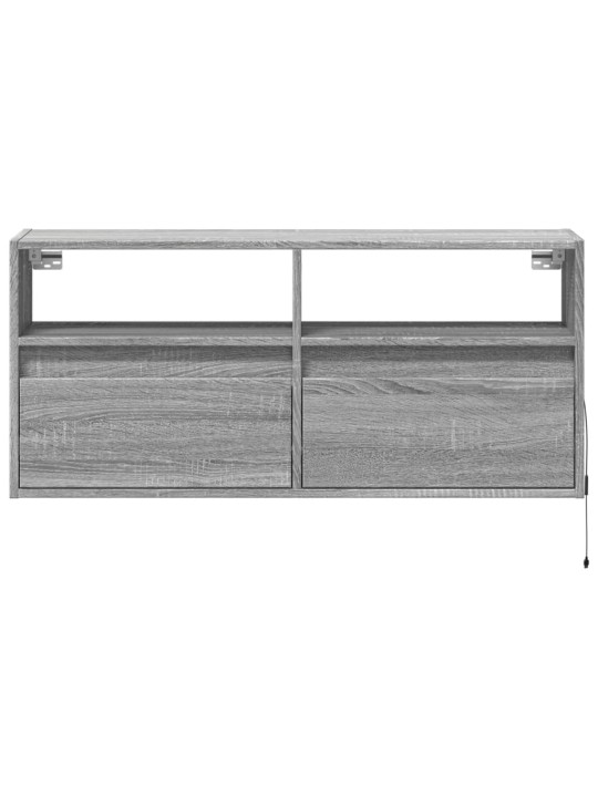 Nástěnná tv skříňka s led osvětlením šedá sonoma 100x31x45 cm