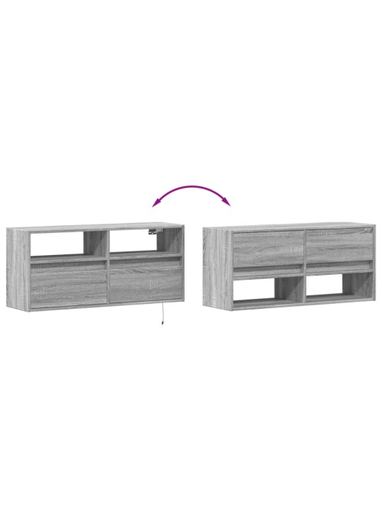 Nástěnná tv skříňka s led osvětlením šedá sonoma 100x31x45 cm