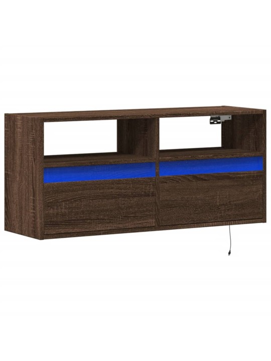 Nástěnná tv skříňka s led osvětlením hnědý dub 100 x 31 x 45 cm