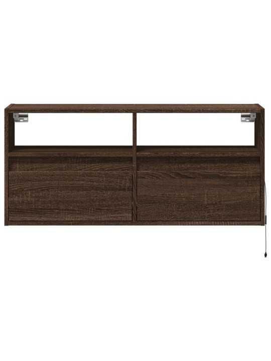 Nástěnná tv skříňka s led osvětlením hnědý dub 100 x 31 x 45 cm