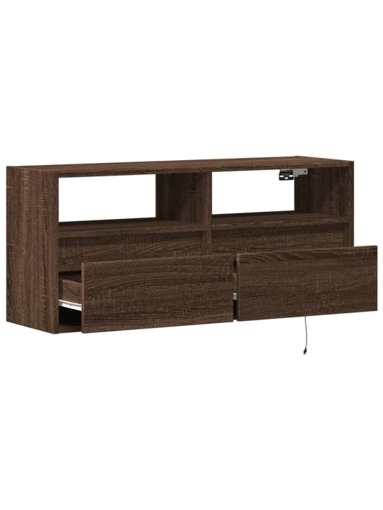 Nástěnná tv skříňka s led osvětlením hnědý dub 100 x 31 x 45 cm