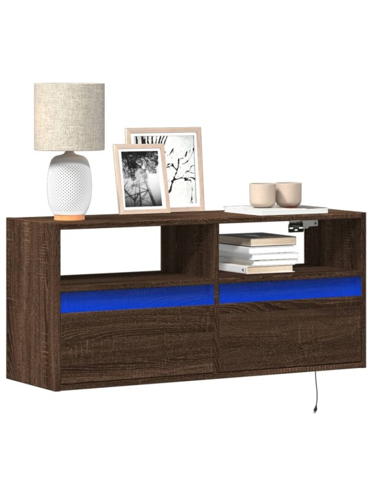 Nástěnná tv skříňka s led osvětlením hnědý dub 100 x 31 x 45 cm