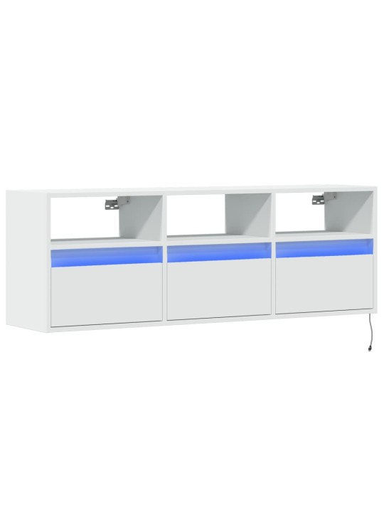 Nástěnná TV skříňka s LED osvětlením bílá 130 x 31 x 45 cm