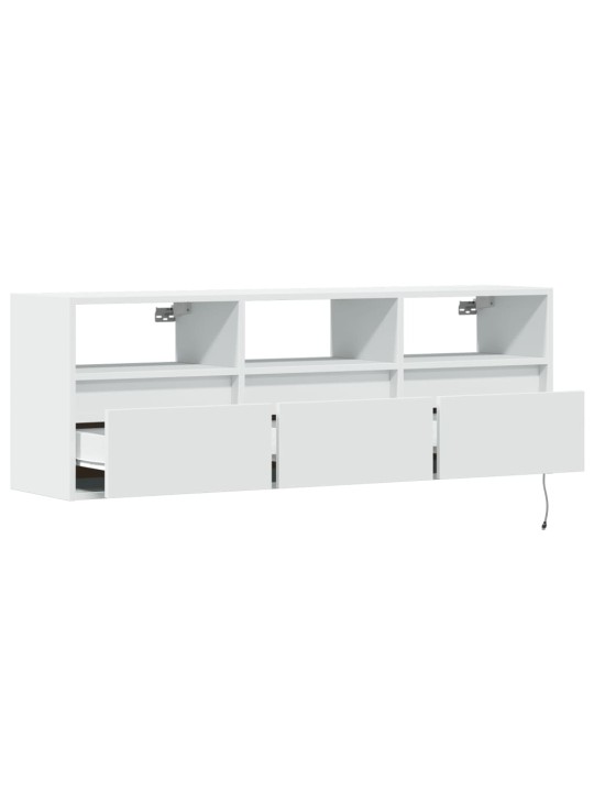Nástěnná TV skříňka s LED osvětlením bílá 130 x 31 x 45 cm