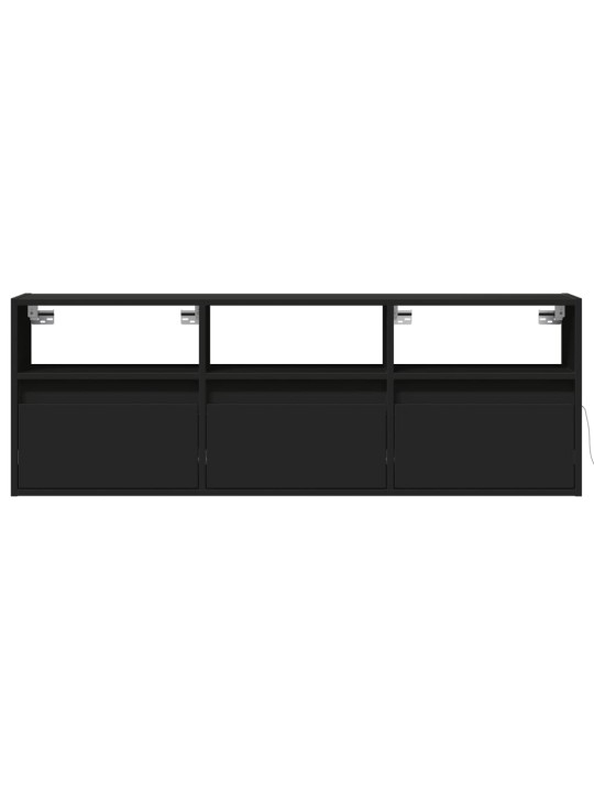 Nástěnná TV skříňka s LED osvětlením černá 130 x 31 x 45 cm