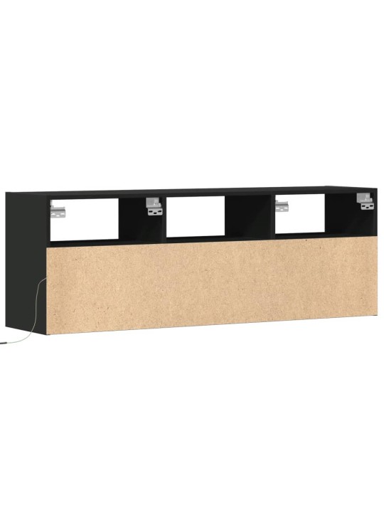 Nástěnná TV skříňka s LED osvětlením černá 130 x 31 x 45 cm