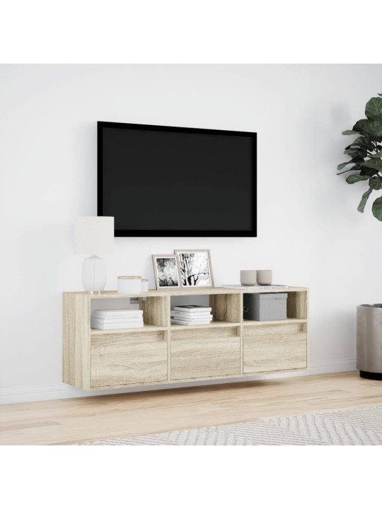 Nástěnná TV skříňka s LED osvětlením dub sonoma 130x31x45 cm