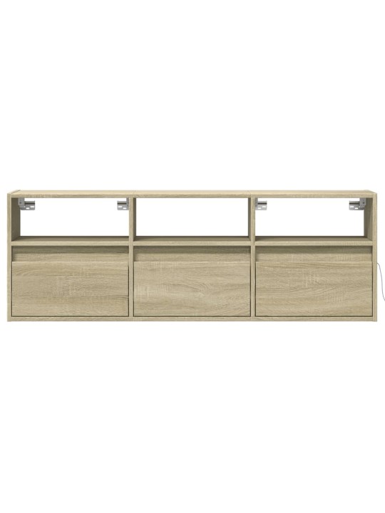 Nástěnná TV skříňka s LED osvětlením dub sonoma 130x31x45 cm