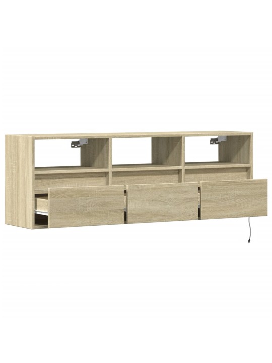 Nástěnná TV skříňka s LED osvětlením dub sonoma 130x31x45 cm