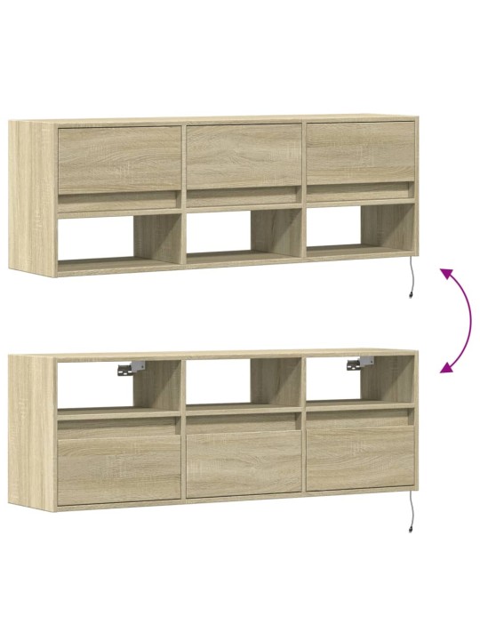 Nástěnná TV skříňka s LED osvětlením dub sonoma 130x31x45 cm