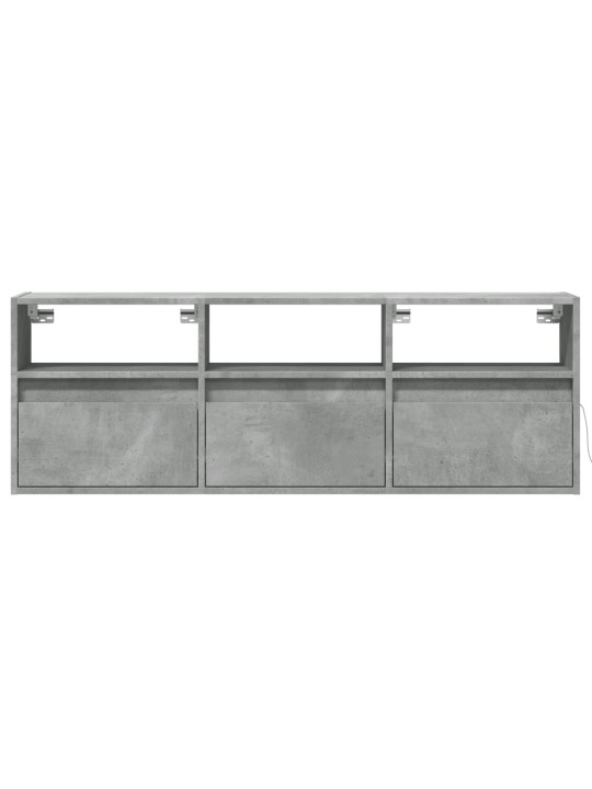 Nástěnná TV skříňka s LED osvětlením betonově šedá 130x31x45 cm