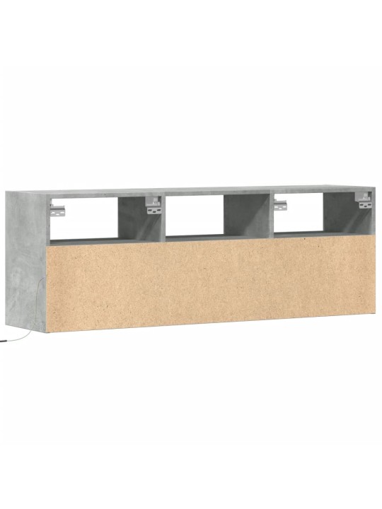 Nástěnná TV skříňka s LED osvětlením betonově šedá 130x31x45 cm