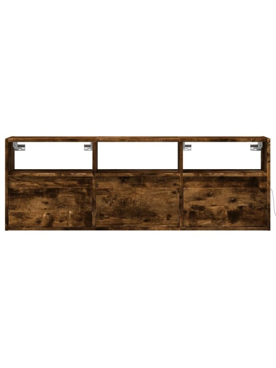 Nástěnná tv skříňka s led osvětlením kouřový dub 130x31x45 cm
