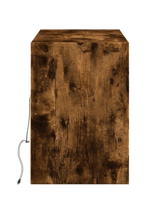 Nástěnná tv skříňka s led osvětlením kouřový dub 130x31x45 cm