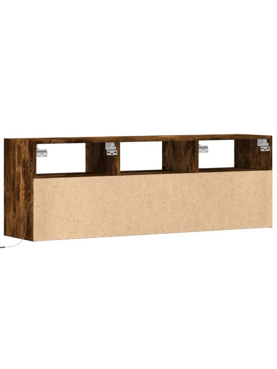 Nástěnná tv skříňka s led osvětlením kouřový dub 130x31x45 cm