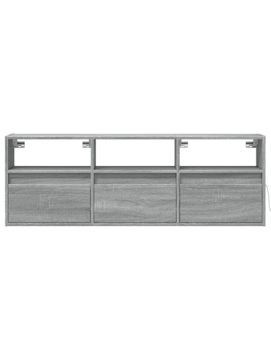 Nástěnná tv skříňka s led osvětlením šedá sonoma 130x31x45 cm
