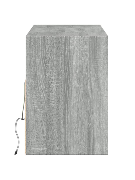 Nástěnná tv skříňka s led osvětlením šedá sonoma 130x31x45 cm