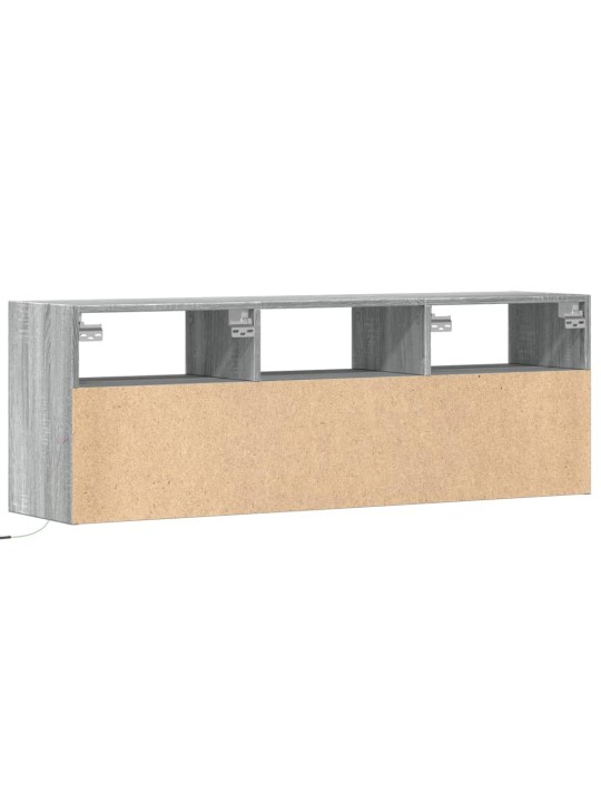 Nástěnná tv skříňka s led osvětlením šedá sonoma 130x31x45 cm