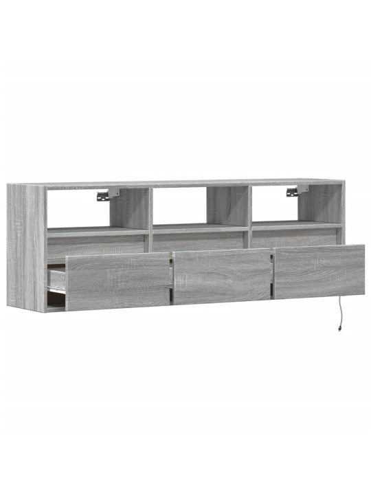 Nástěnná tv skříňka s led osvětlením šedá sonoma 130x31x45 cm