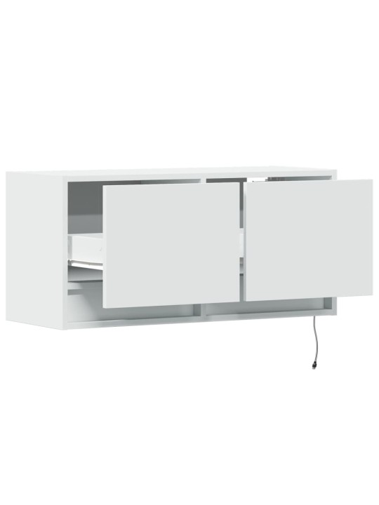 Nástěnná TV skříňka s LED osvětlením bílá 80 x 31 x 35 cm