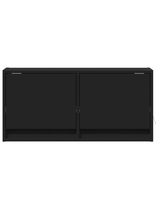Nástěnná TV skříňka s LED osvětlením černá 80 x 31 x 35 cm