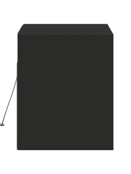 Nástěnná TV skříňka s LED osvětlením černá 80 x 31 x 35 cm