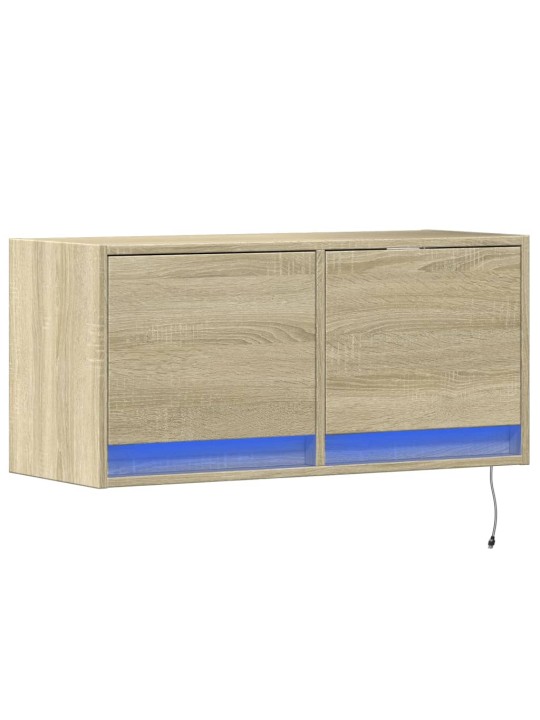 Nástěnná TV skříňka s LED osvětlením dub sonoma 80 x 31 x 35 cm