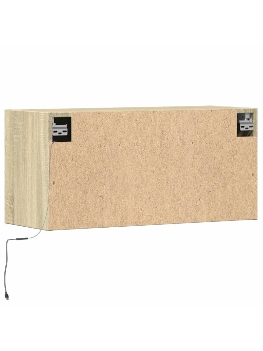 Nástěnná TV skříňka s LED osvětlením dub sonoma 80 x 31 x 35 cm