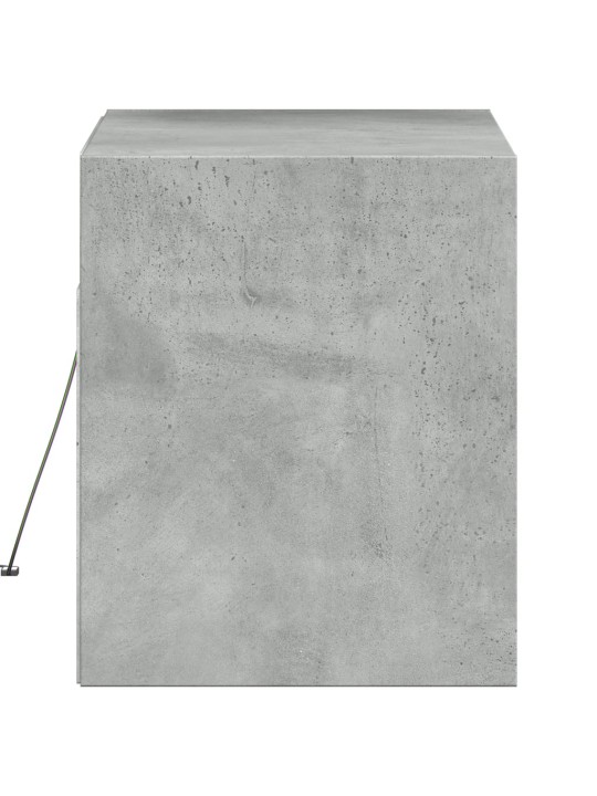 Nástěnná TV skříňka s LED osvětlením betonově šedá 80x31x35 cm
