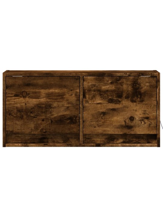 Nástěnná tv skříňka s led osvětlením kouřový dub 80x31x35 cm