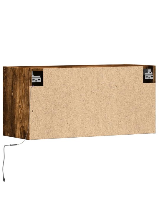 Nástěnná tv skříňka s led osvětlením kouřový dub 80x31x35 cm