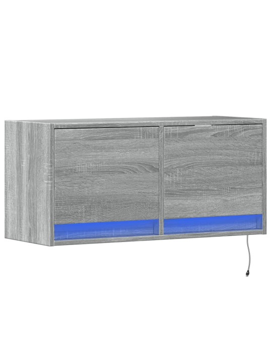 Nástěnná tv skříňka s led osvětlením šedá sonoma 80x31x35 cm