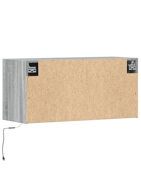 Nástěnná tv skříňka s led osvětlením šedá sonoma 80x31x35 cm
